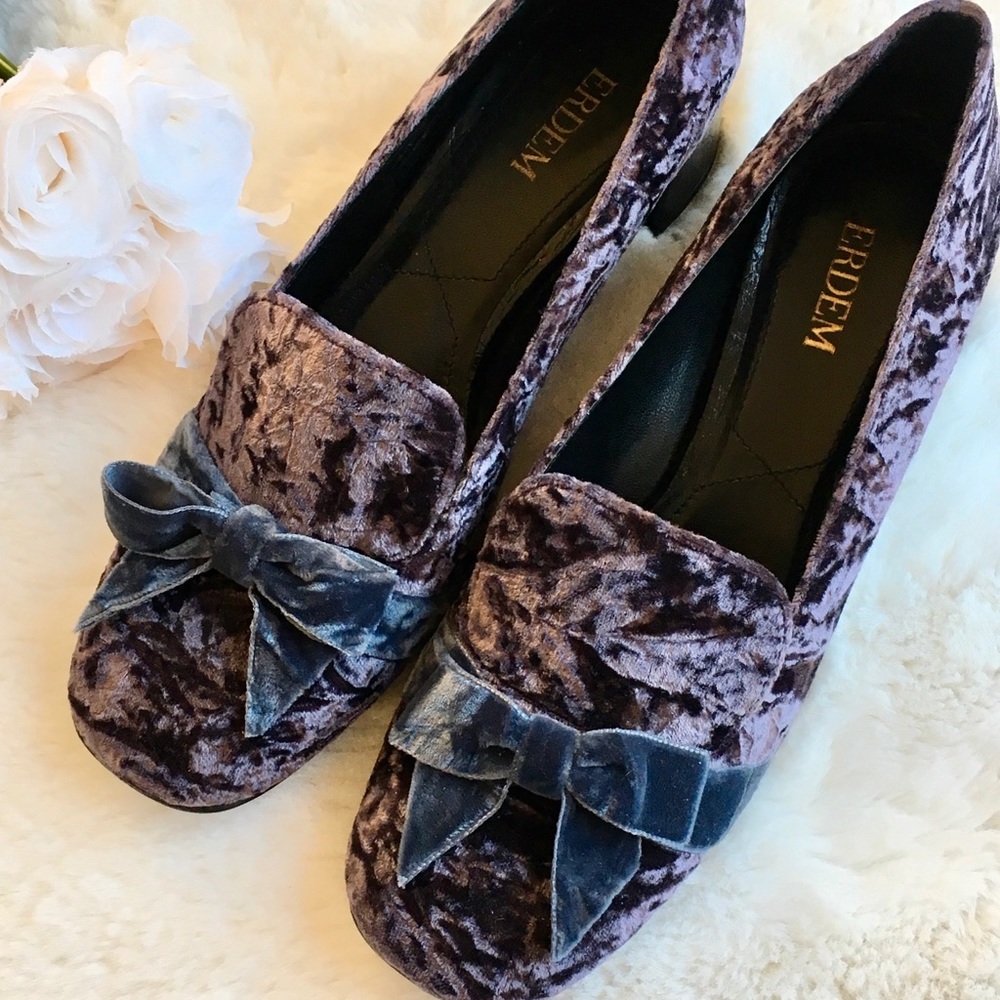 NWT   Erderm Crushed Velvet Berry Pump/Loafer - Picture 4 of 7